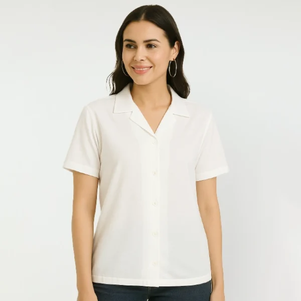 Womens Cuban Collar Shirt | FA85